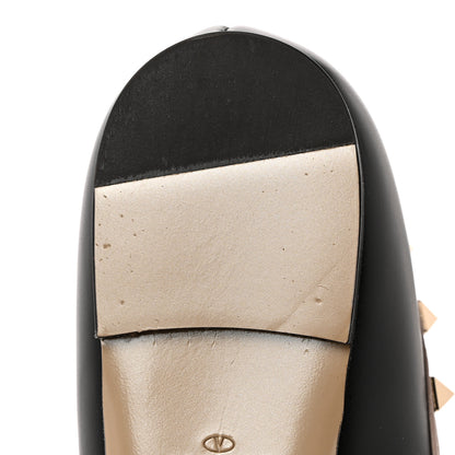 Valentino Garavani Calfskin Nappa Rockstud Ballerina Flats 37.5 Black Poudre 14 of 14