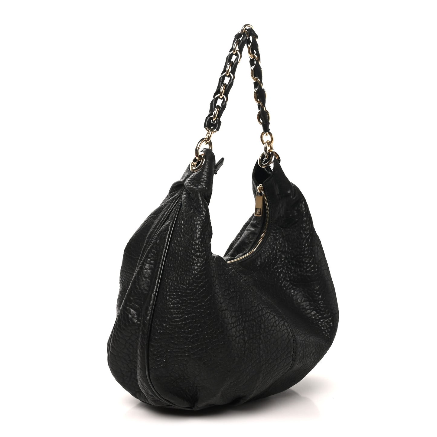 Crinkled Lambskin Mia Hobo Black
