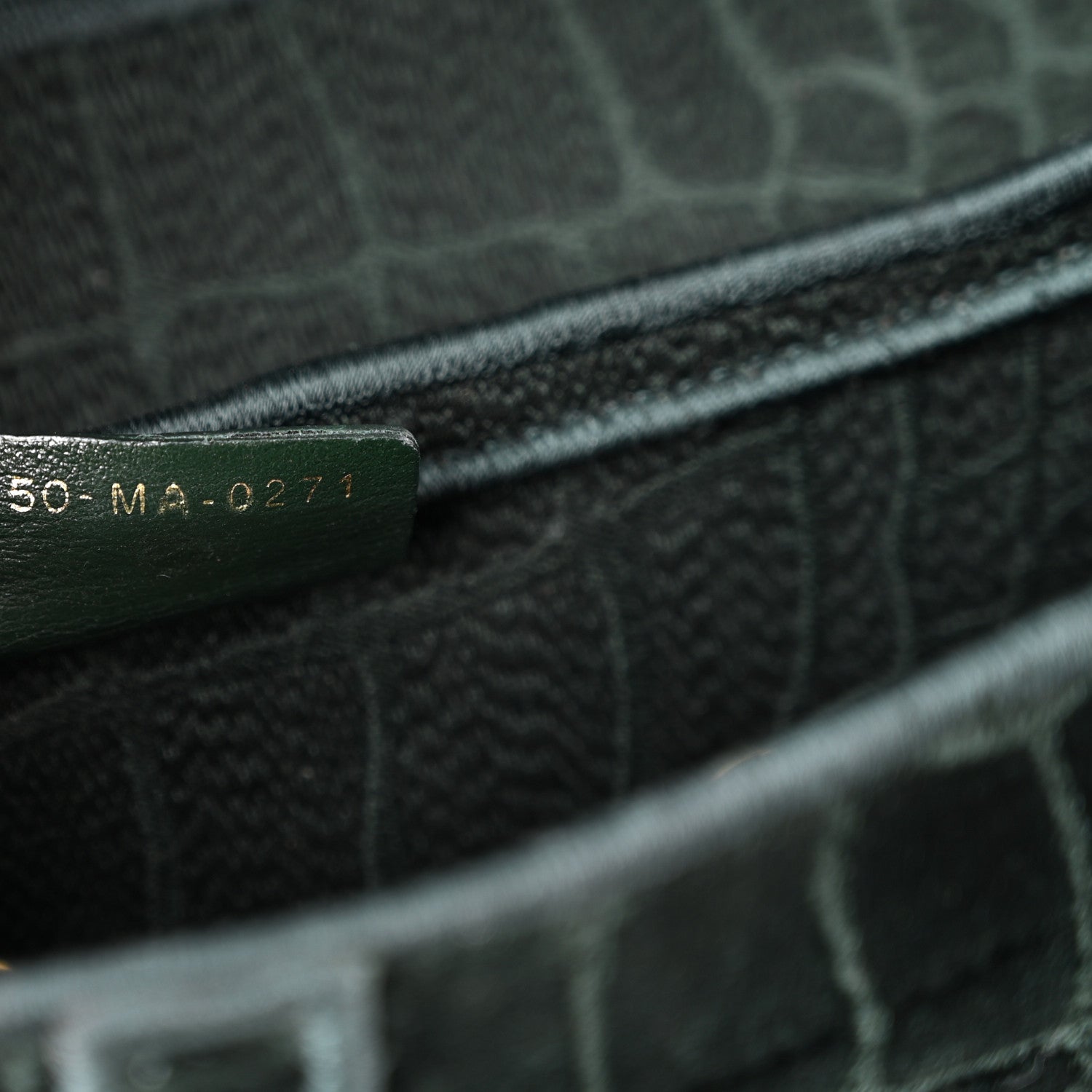 Christian Dior Velvet Crocodile Effect Saddle Bag Green 1875495