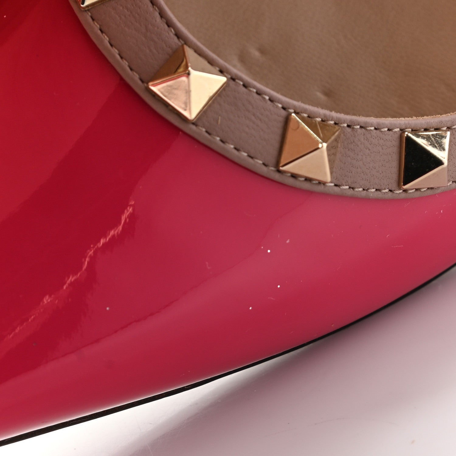 Valentino Garavani Patent Nappa Rockstud Ballerina Flats 38 Deep Fuxia Poudre 9 of 9