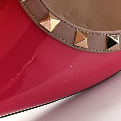 Valentino Garavani Patent Nappa Rockstud Ballerina Flats 38 Deep Fuxia Poudre 9 of 9