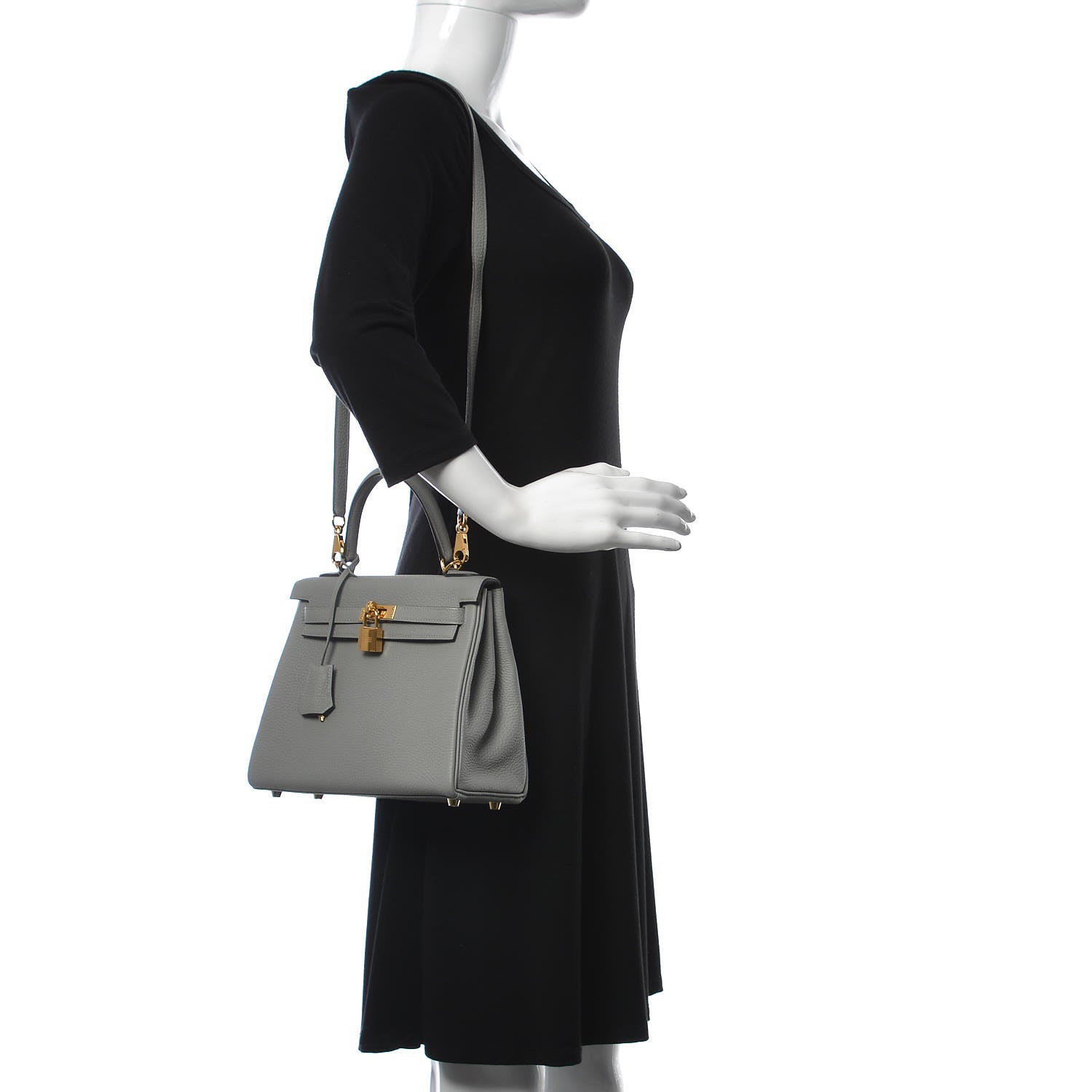 Hermes Togo Kelly Retourne 25 Gris Mouette 2 of 38