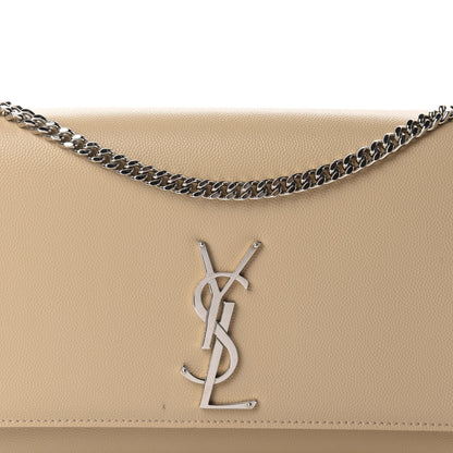 Saint Laurent Grain De Poudre Medium Monogram Kate Satchel Nude Powder 11 of 11