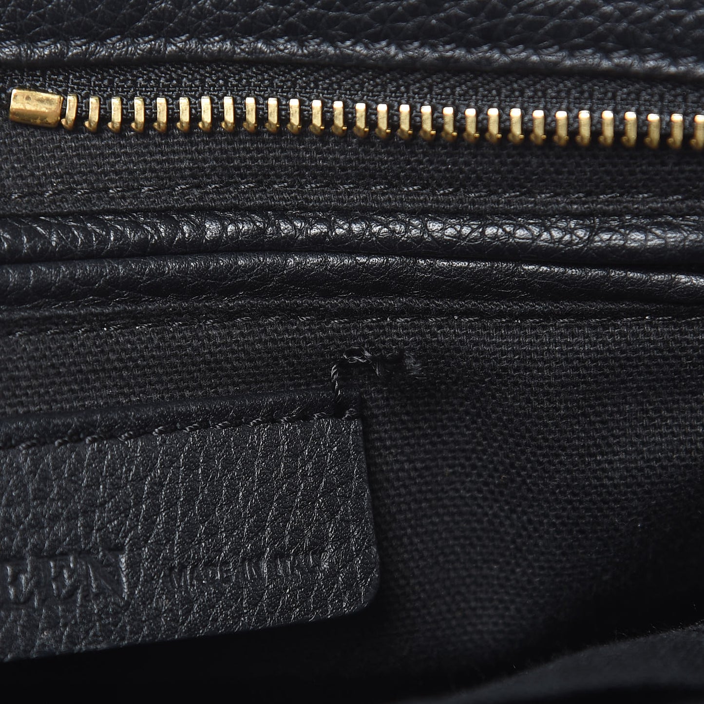 Pebbled Calfskin Mini Padlock Tote Black
