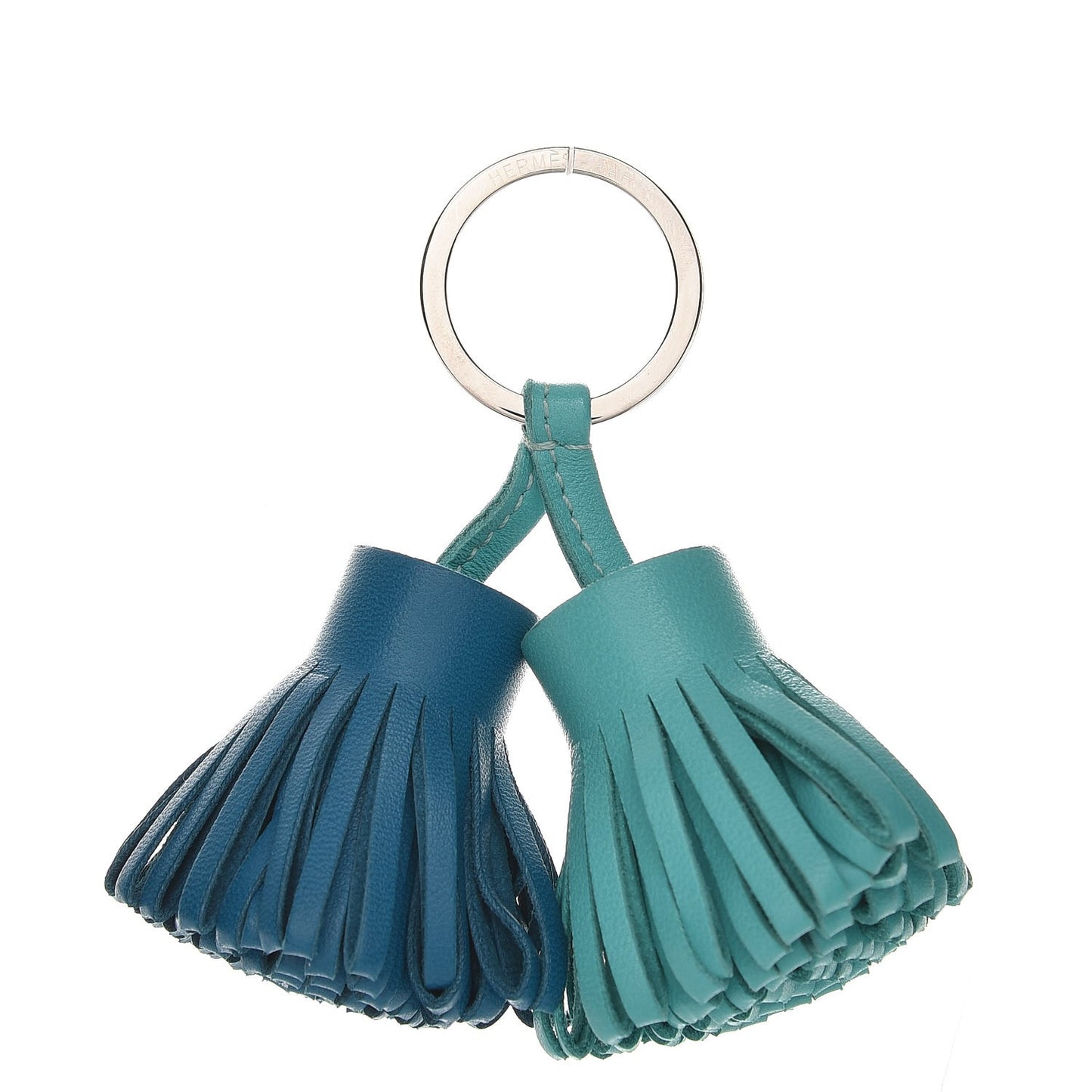 Lambskin Carmen Uno-Dos Key Holder Bleu Izmir Lagon