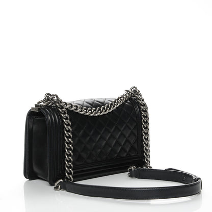 Chanel Lambskin Quilted Medium Boy Flap Black 3 of 7