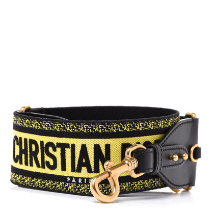 Christian Dior Canvas Embroidered Shoulder Strap Yellow 1 of 4