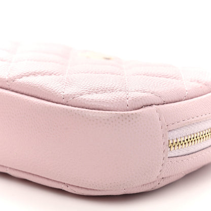 Chanel Caviar Quilted Small Curvy Pouch Cosmetic Case Light Pink 9 of 10