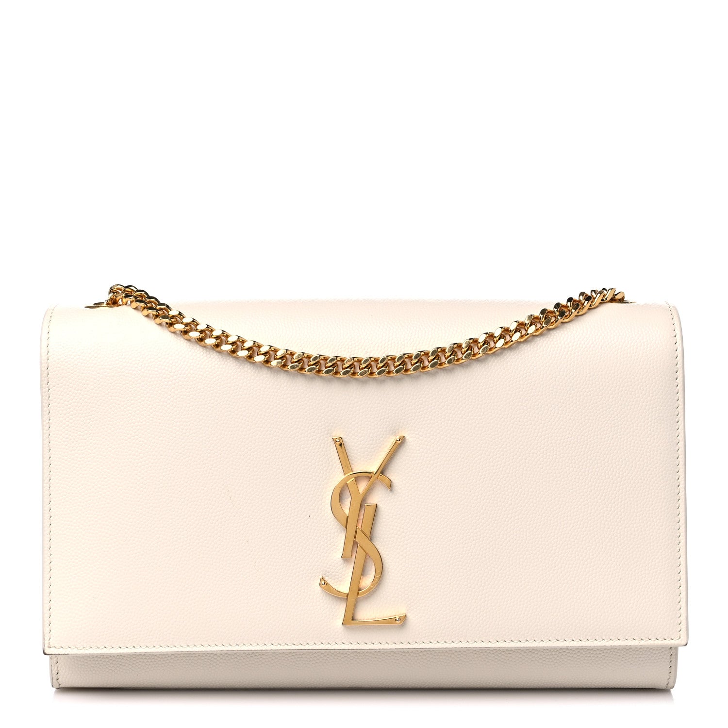 Saint Laurent Grain De Poudre Medium Classic Monogram Kate Satchel Blanc Vintage 1 of 13