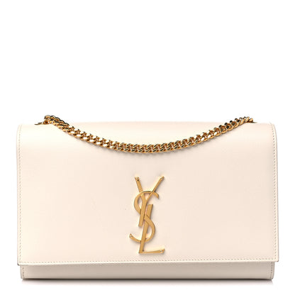 Saint Laurent Grain De Poudre Medium Classic Monogram Kate Satchel Blanc Vintage 1 of 13