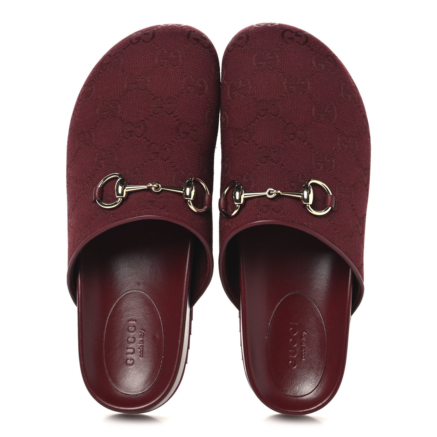 Gucci GG Supreme Monogram Womens Horsebit Slippers 38.5 Rosso Ancora 2 of 10