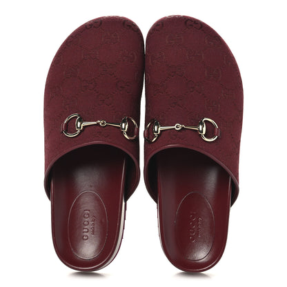 Gucci GG Supreme Monogram Womens Horsebit Slippers 38.5 Rosso Ancora 2 of 10