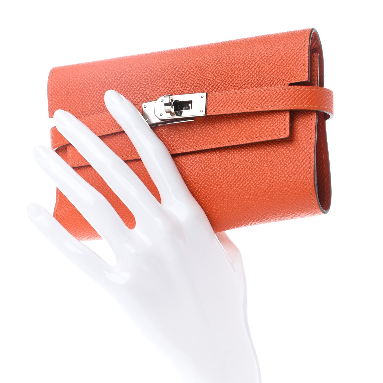 Hermes Epsom Medium Kelly Wallet Feu 2 of 6