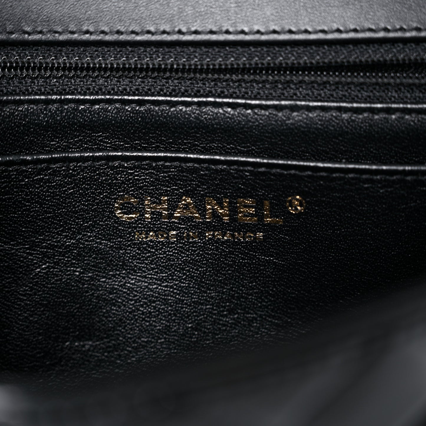 Patent Calfskin Quilted Mini Rectangular Flap Black