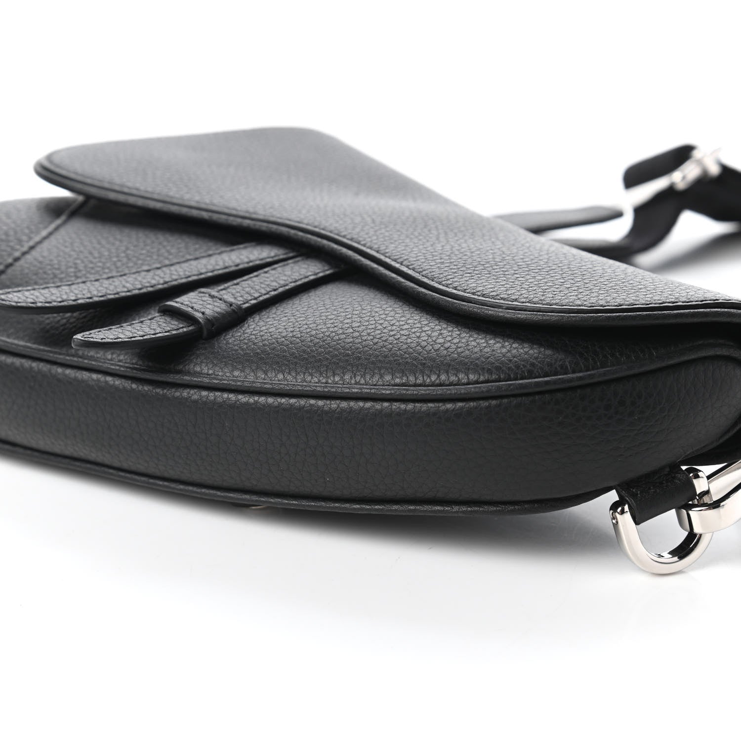 Christian Dior Grained Calfskin Mens Mini Saddle Bag Black 7 of 10