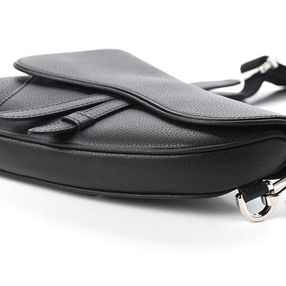 Christian Dior Grained Calfskin Mens Mini Saddle Bag Black 7 of 10