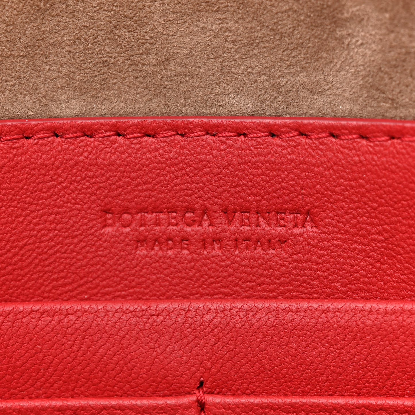 Nappa Intrecciato Biletto Chain Crossbody Red