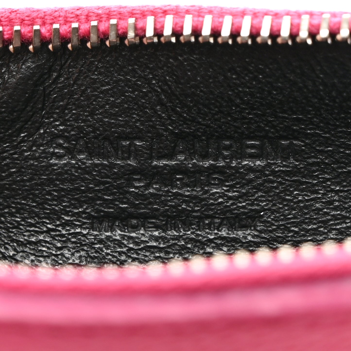 Grained Calfskin 5 Fragments Zip Pouch Card Holder Bubblegum