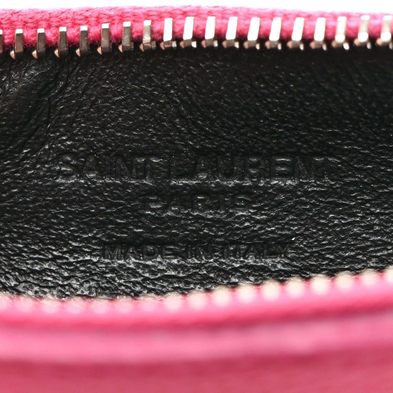 Saint Laurent Grained Calfskin 5 Fragments Zip Pouch Card Holder Bubblegum 6 of 8