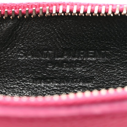 Saint Laurent Grained Calfskin 5 Fragments Zip Pouch Card Holder Bubblegum 6 of 8