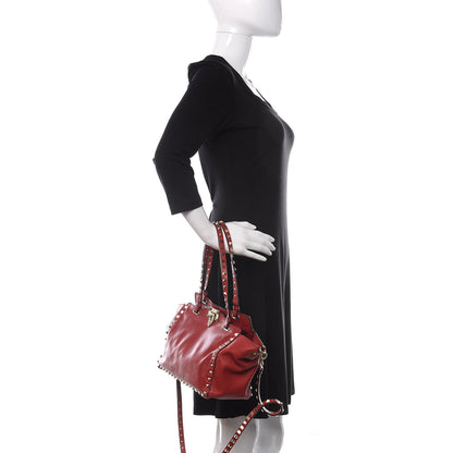 Valentino Garavani Vitello Small Rockstud Tote Rosso Valentino 3 of 18