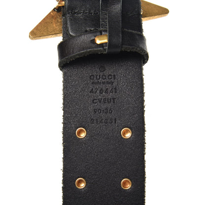 Gucci Calfskin Star Buckle GG Belt 90 36 Black 3 of 5