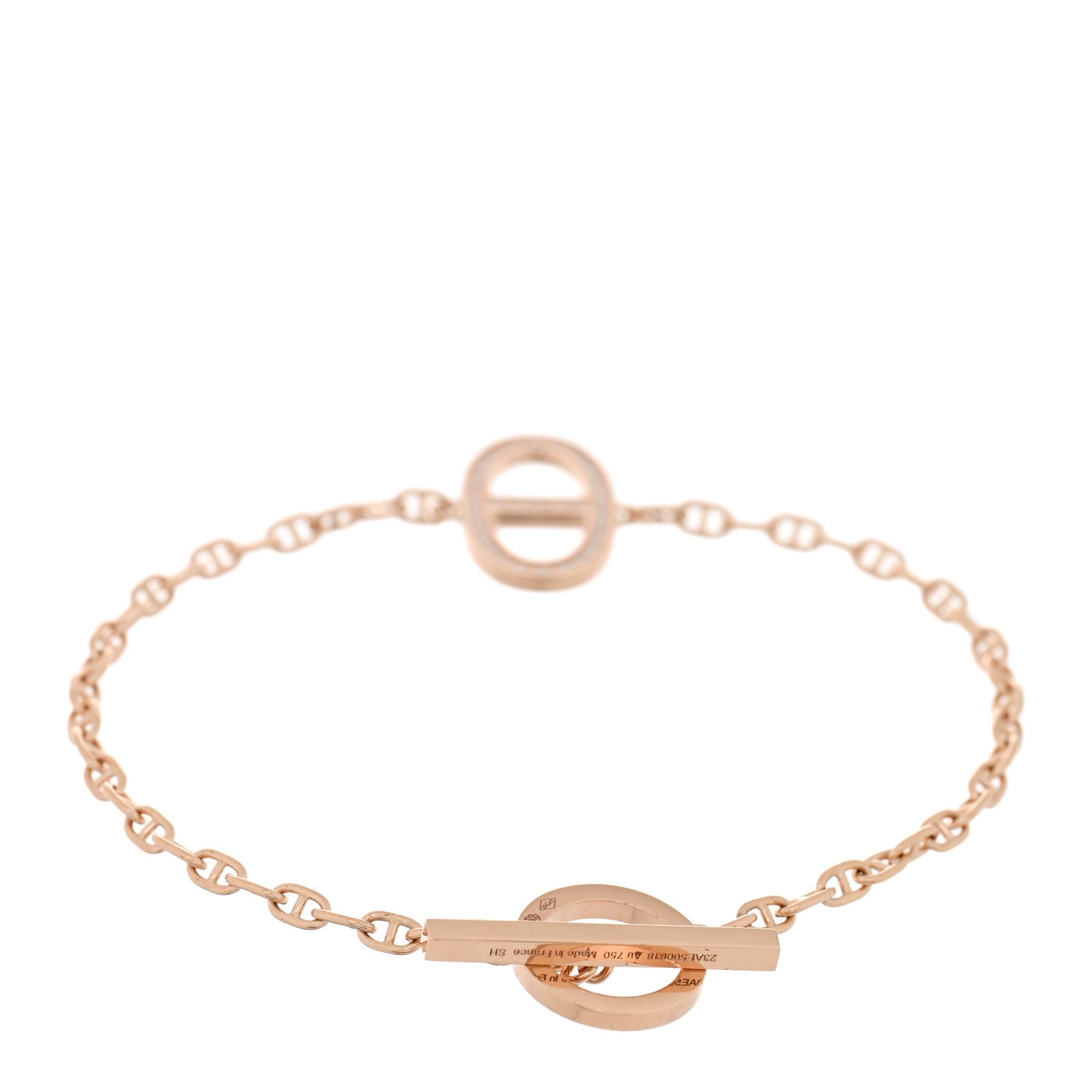 18K Rose Gold Diamond Chaine D'Ancre Contour Bracelet