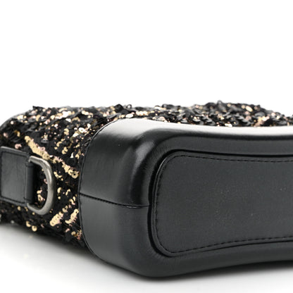 Chanel Sequin Calfskin Small Gabrielle Hobo Black Gold 9 of 10