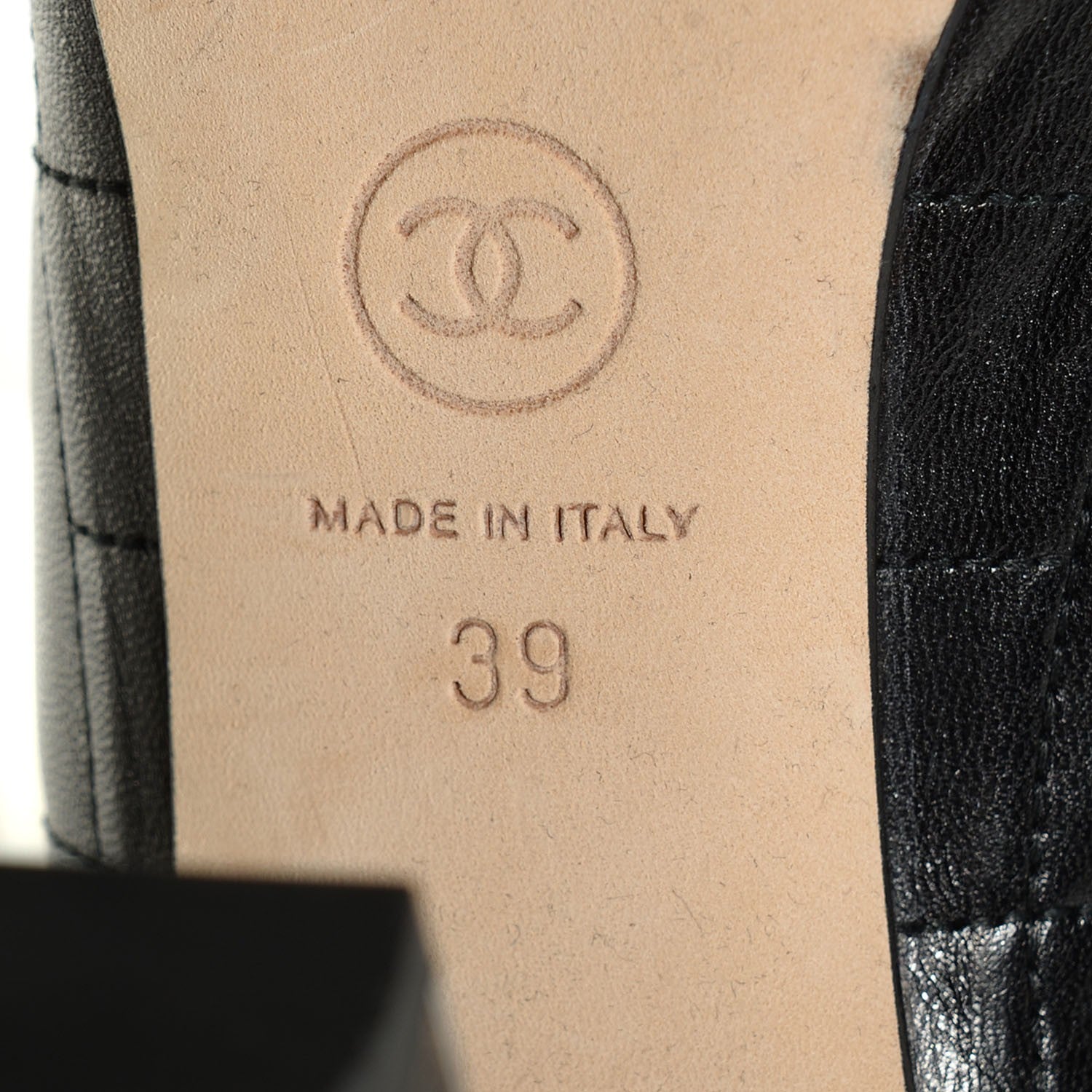 Chanel Lambskin Quilted CC Cap Toe Booties 39 Black 6 of 8