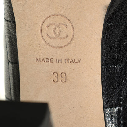 Chanel Lambskin Quilted CC Cap Toe Booties 39 Black 6 of 8