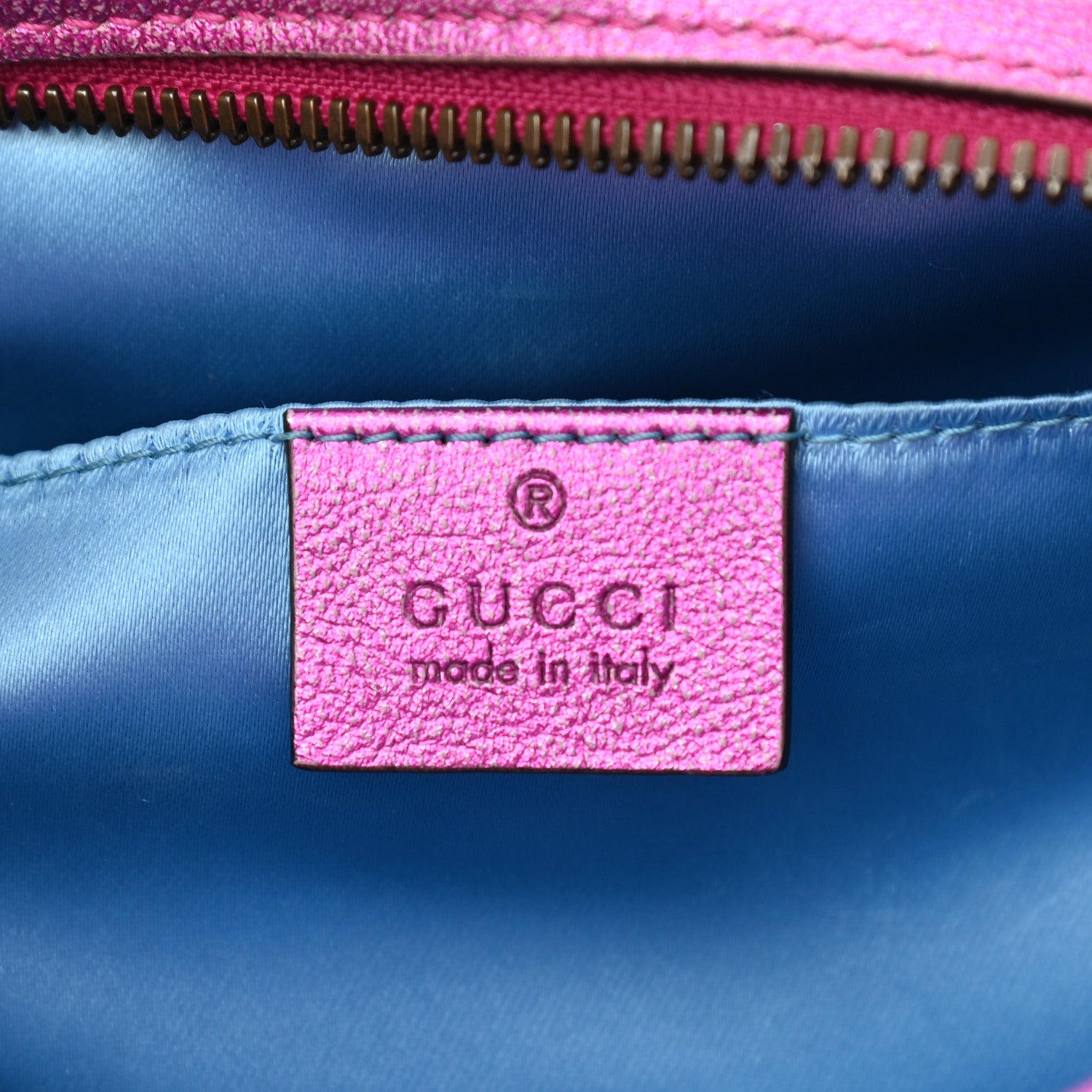 Gucci Laminated Nappa Matelasse Small GG Marmont Chain Shoulder Bag Fuxia Rosso Rosa 6 of 10