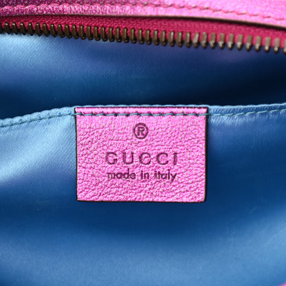 Gucci Laminated Nappa Matelasse Small GG Marmont Chain Shoulder Bag Fuxia Rosso Rosa 6 of 10