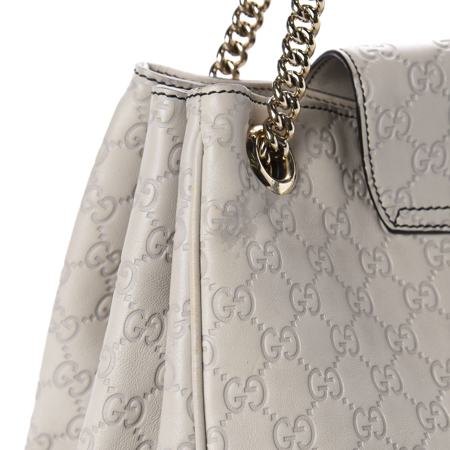 Gucci Guccissima Signature Medium Emily Shoulder Bag Mystic White 12 of 20