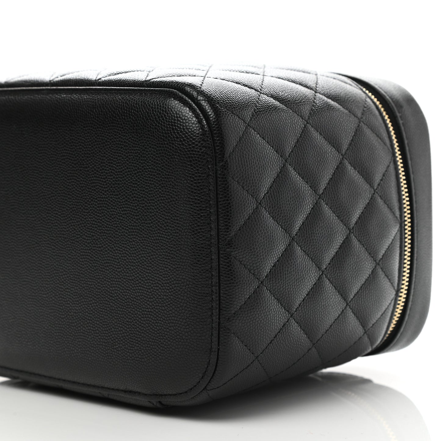 Caviar Quilted Large Vanity Pouch Black