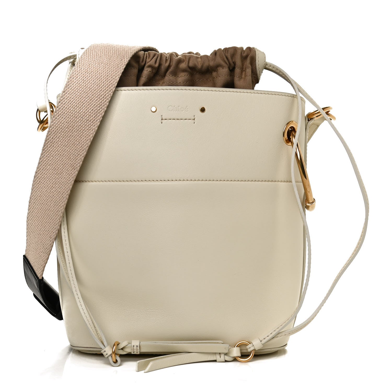 Chloe Smooth Calfskin Small Roy Bucket Bag Natural White 1 of 12