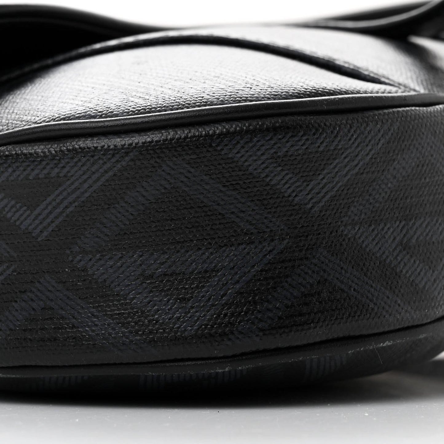 Coated Canvas CD Diamond Printed Mens Saddle Bag Black