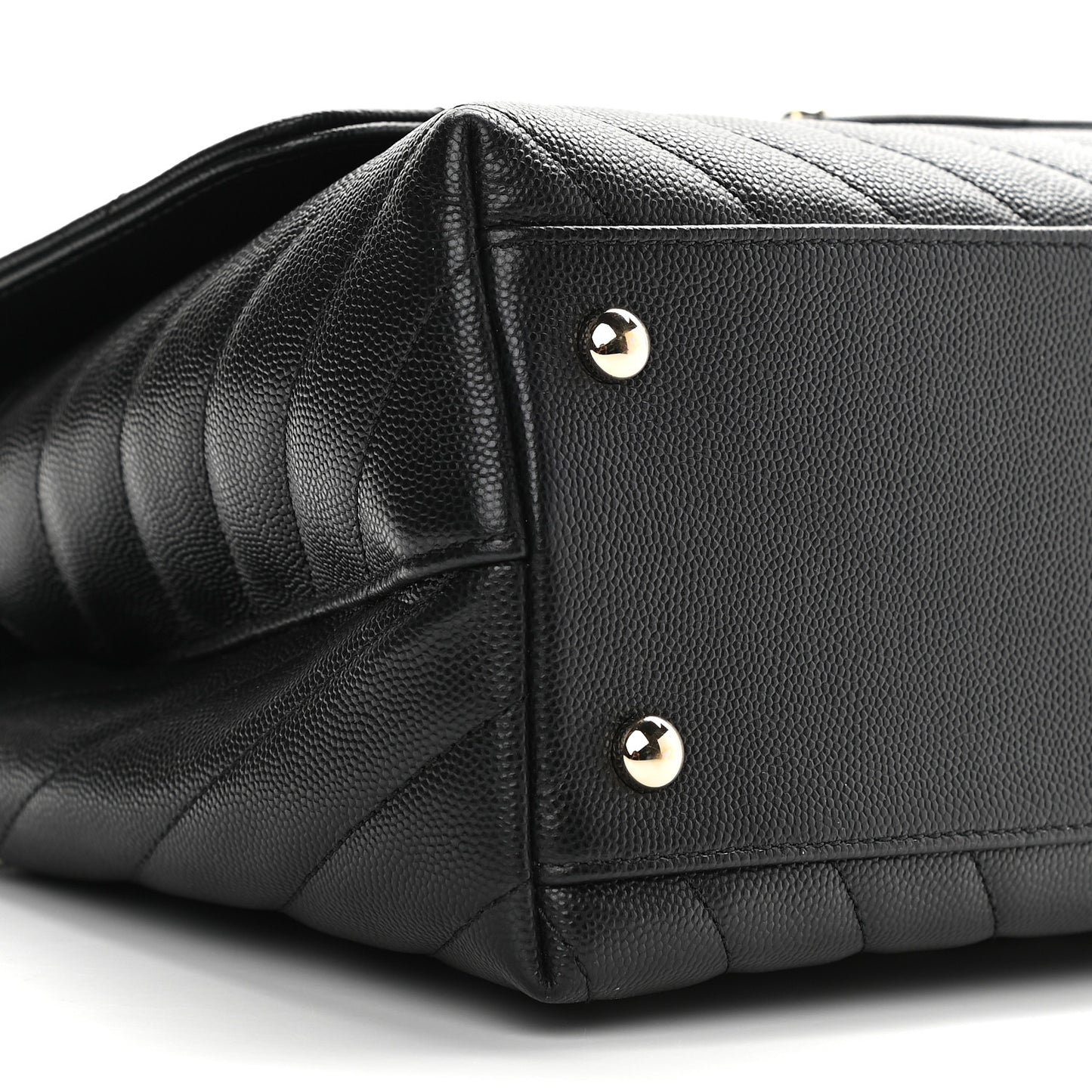 Caviar Lizard Embossed Quilted Chevron Small Coco Handle Flap Black