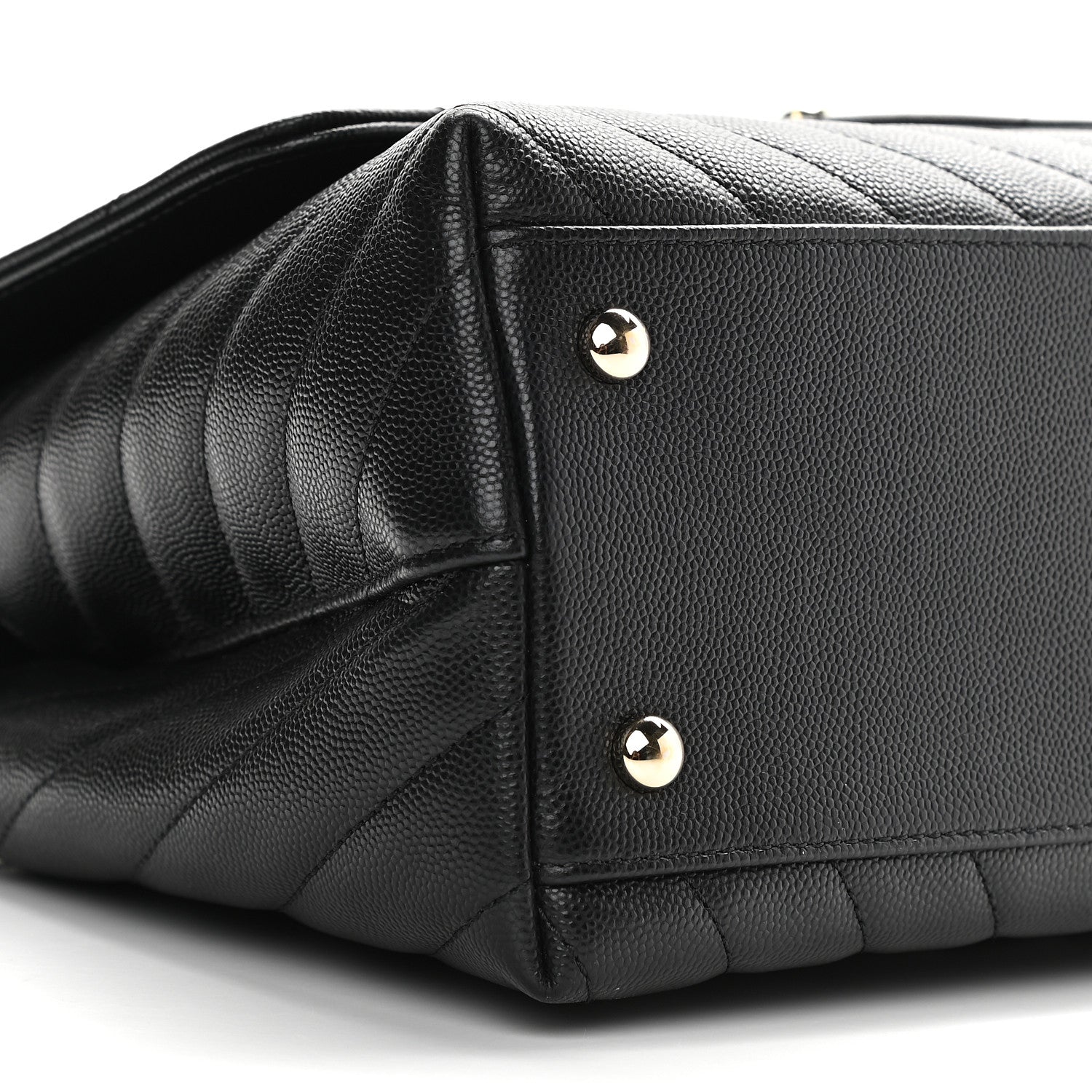 Chanel Caviar Lizard Embossed Quilted Chevron Small Coco Handle Flap Black 8 of 9