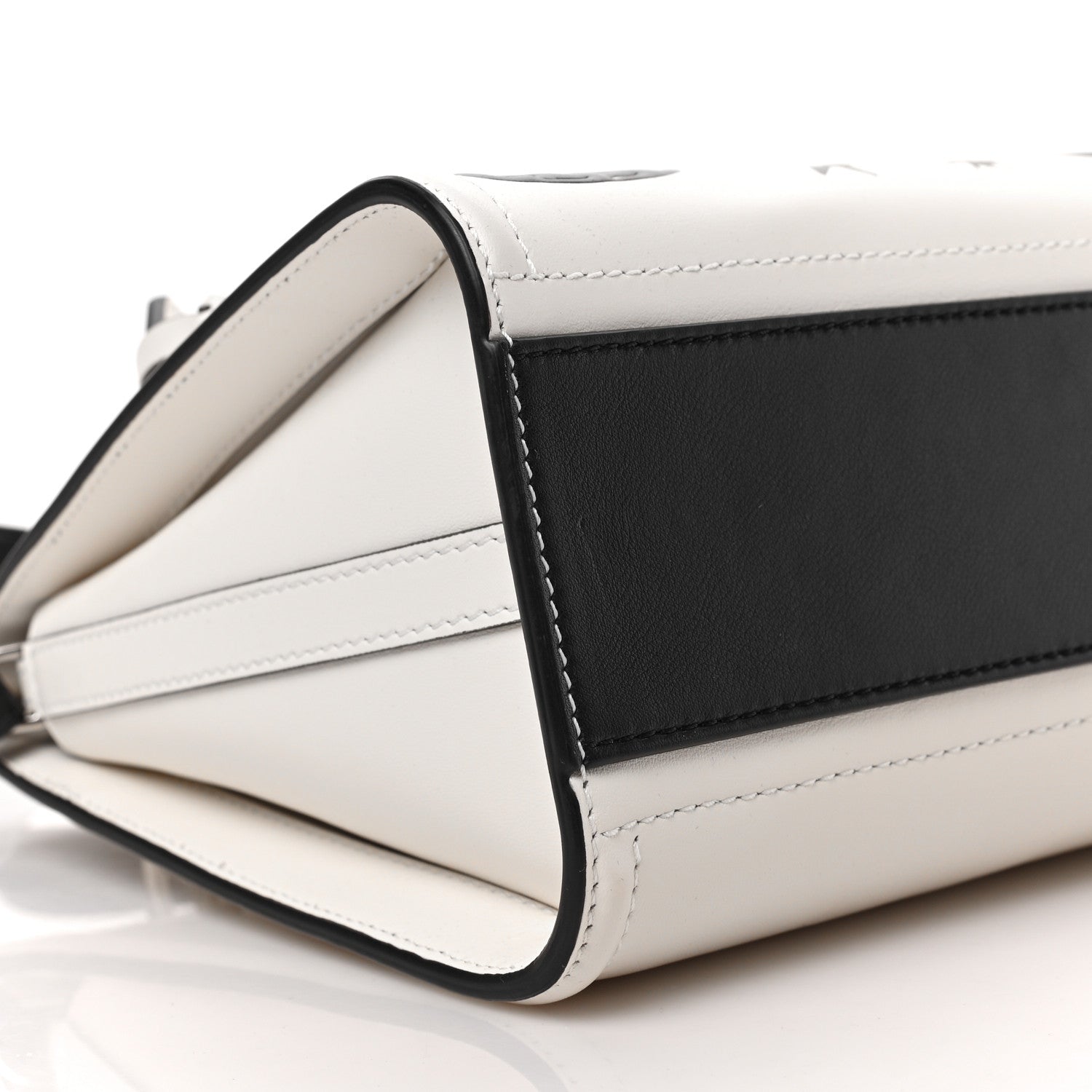 Alexander McQueen Calfskin The Short Story Dove Love Top Handle Bag White Black 7 of 8