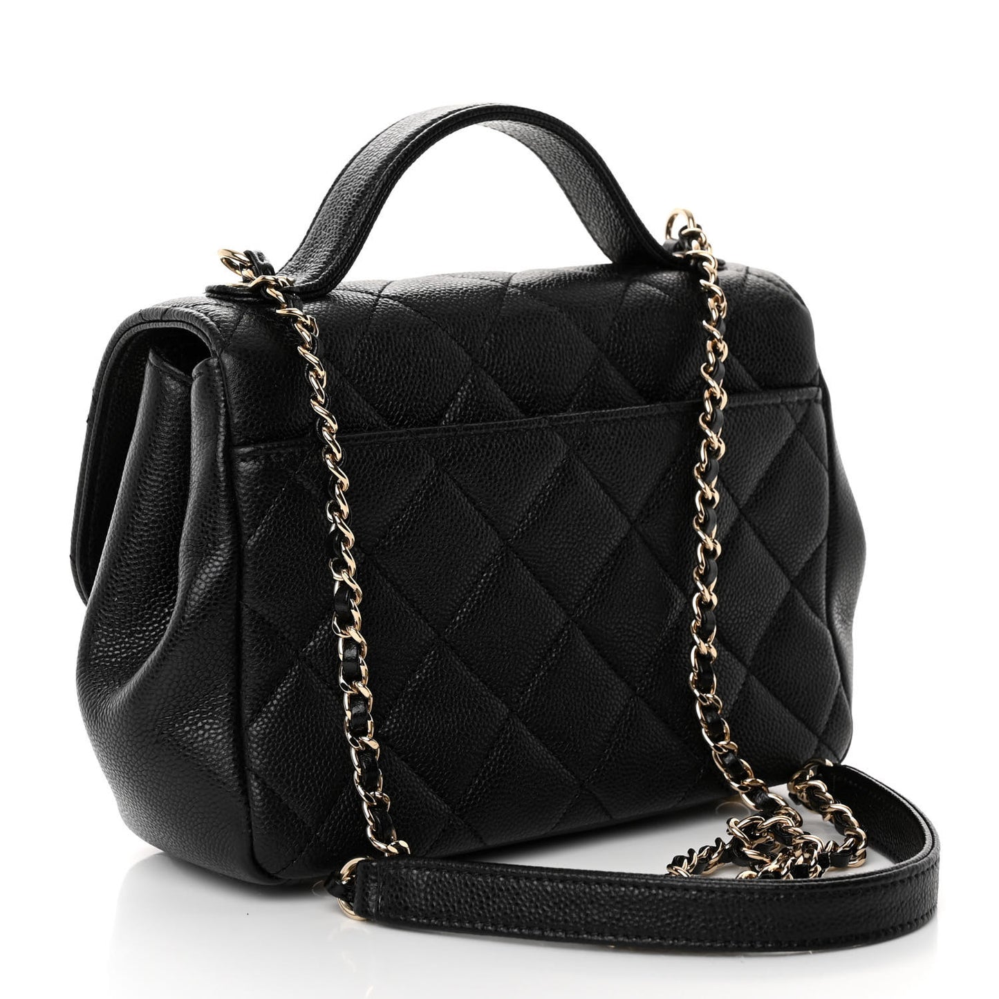 Caviar Quilted Small Business Affinity Flap Black