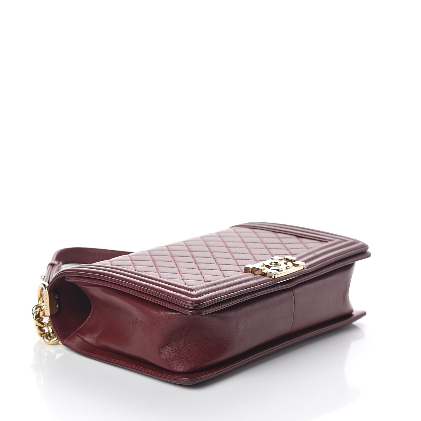 Lambskin Quilted New Medium Boy Flap Dark Red