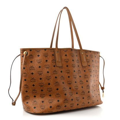 MCM Visetos Large Liz Reversible Shopper Tote Cognac 4 of 20
