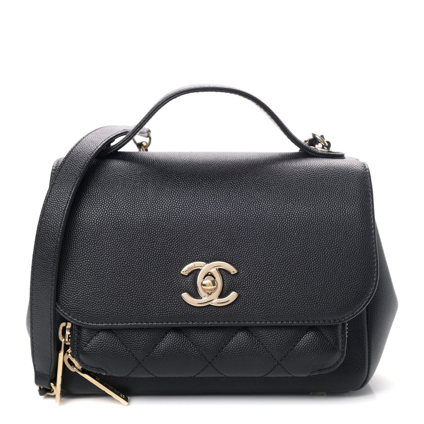 Caviar Quilted Small Business Affinity Flap Black