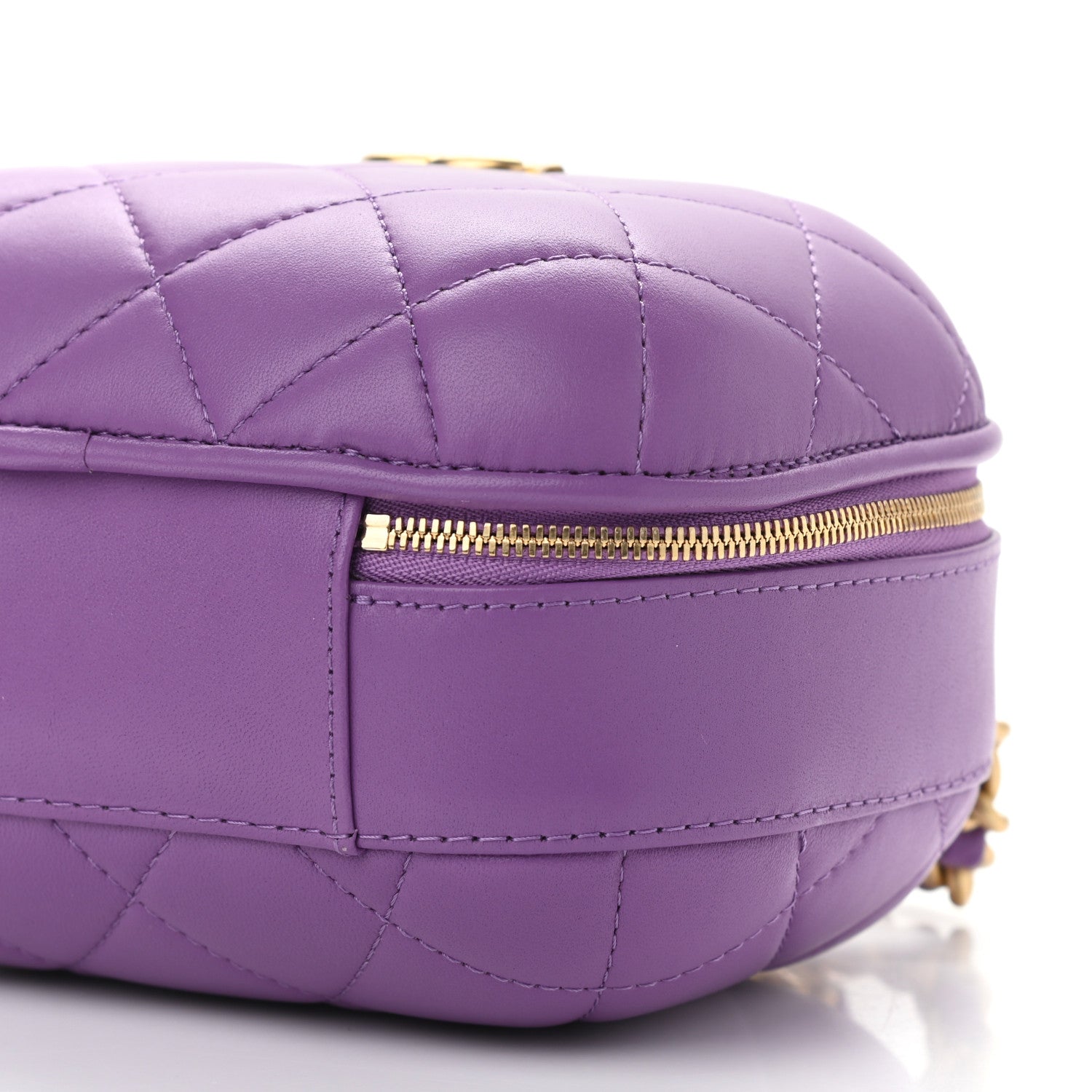 Chanel Lambskin Quilted Small CC Bubble Vanity Case Purple 5 of 10