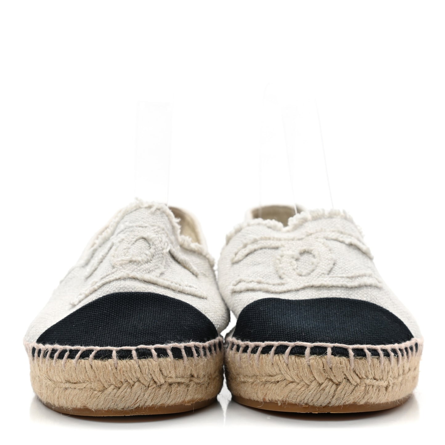 Linen CC Espadrilles 39 Beige Black