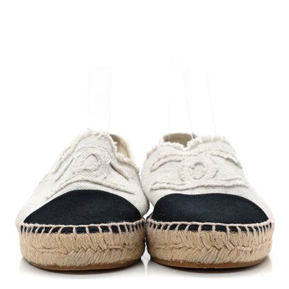 Chanel Linen CC Espadrilles 39 Beige Black 2 of 11