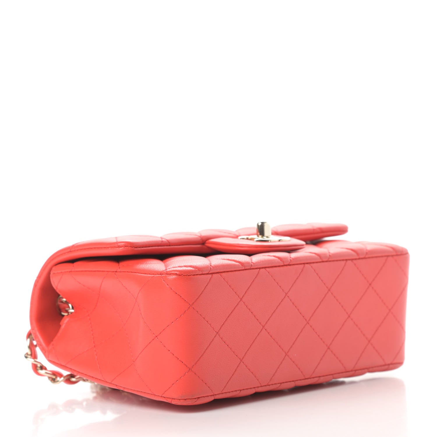 Chanel Lambskin Quilted Mini Rectangular Flap Red 4 of 17