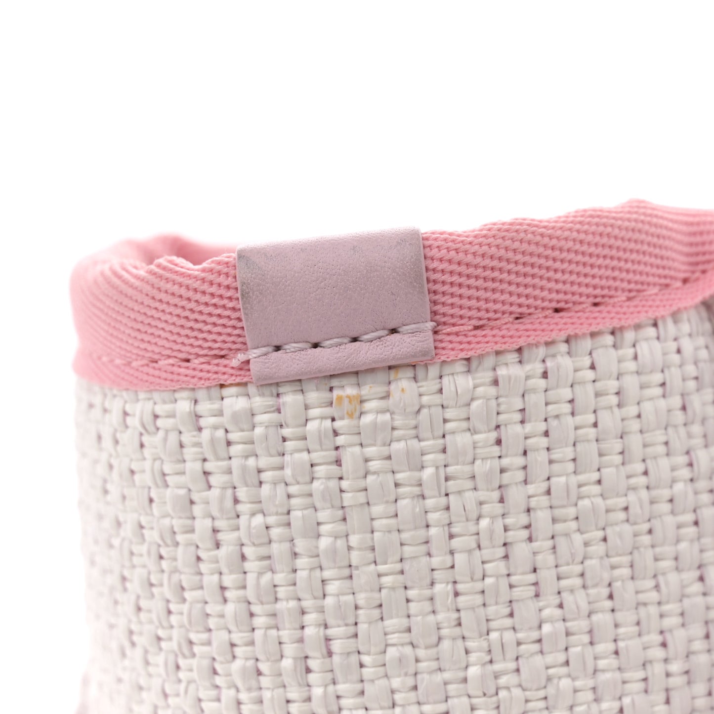 Woven Straw Raffia Small Deauville Tote Pink