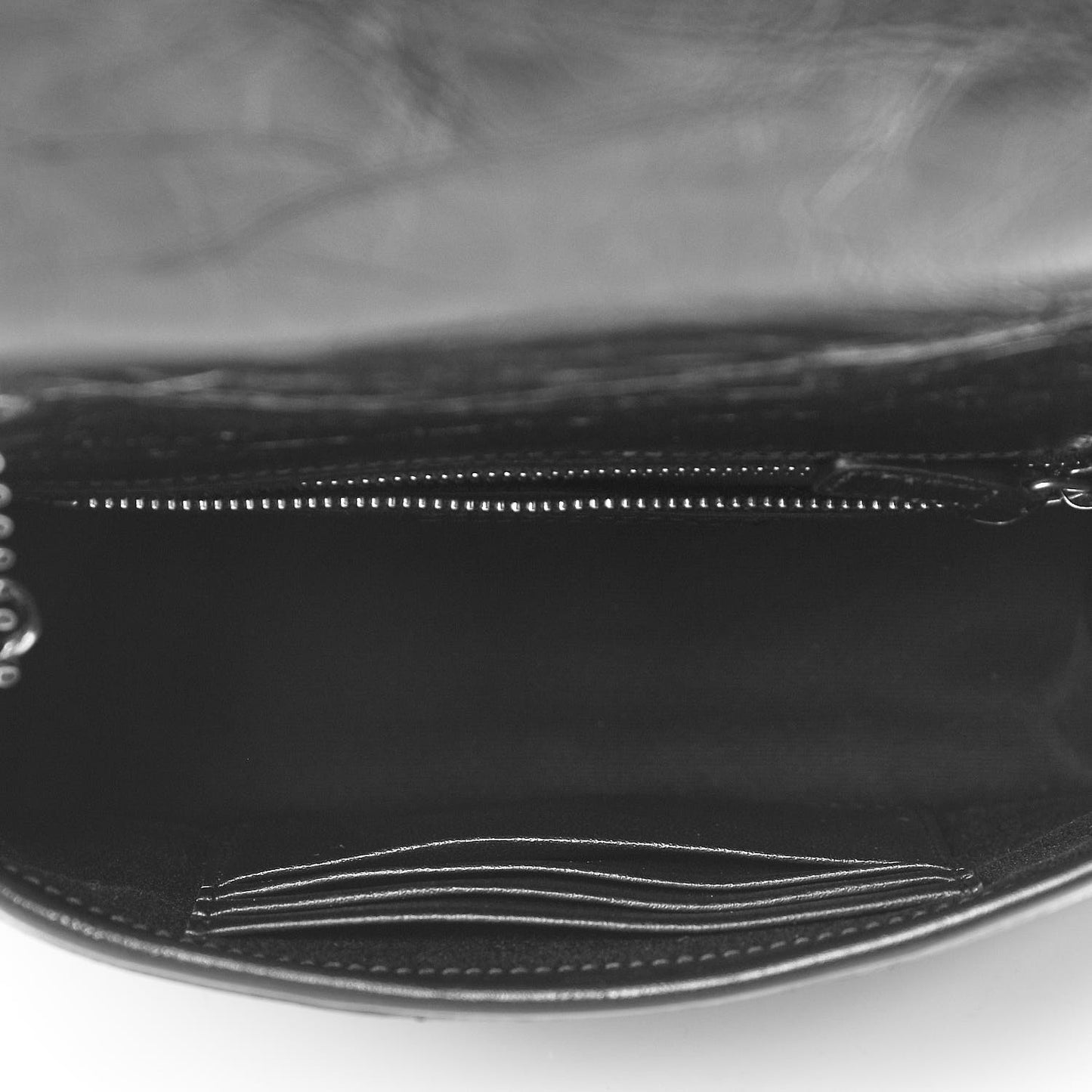 Crinkled Calfskin Matelasse Monogram Niki Chain Wallet Black