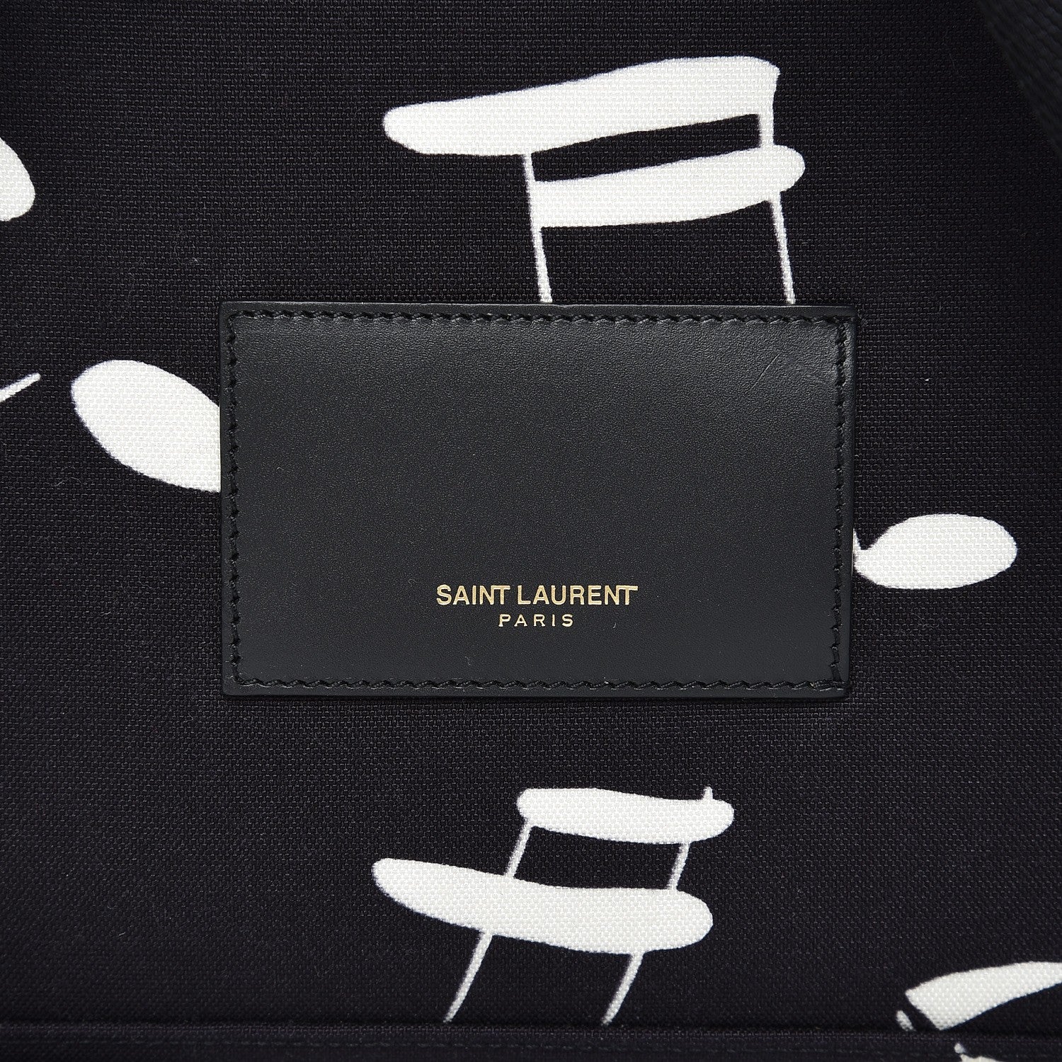 Saint Laurent Nylon Twill Musical Notes City Backpack Black 9 of 9